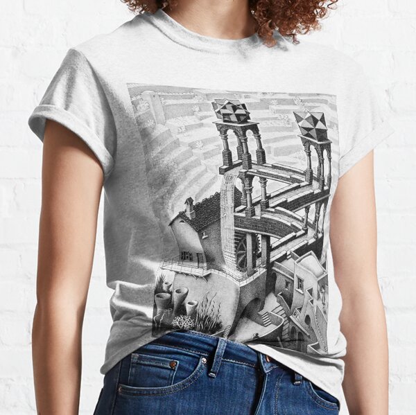 Escher waterfall geometry geometric mathematic Classic T-Shirt