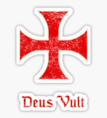 Deus Vult Crusader Templar Cross Sticker