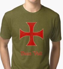 Camiseta de tejido mixto Deus Vult Crusader Templar Cross