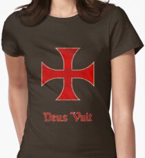 Deus Vult Crusader Templar Cross Women's Fitted T-Shirt