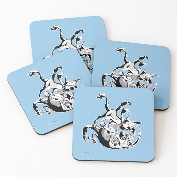 Item preview, Crazy Cat and Donkey with Unicorn Horn Cartoon Comic Figh designed and sold by Alba Ceide.