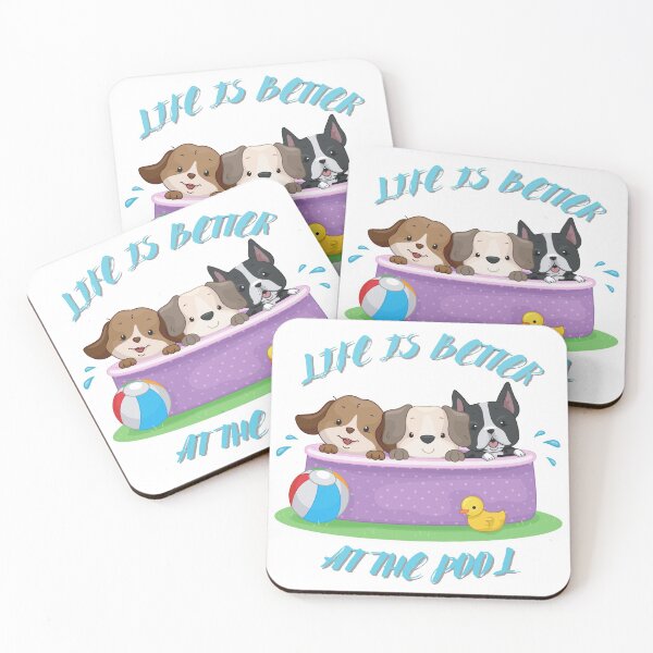 Item preview, Life Is Better At The Pool, pool and pups designed and sold by TrendingPaw.