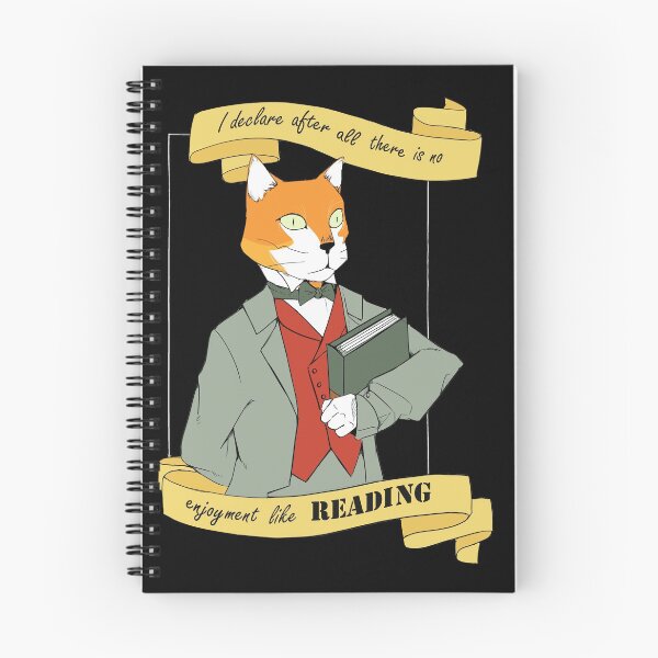 Item preview, cat declaring there is no enjoyment like reading  designed and sold by nishi-T.