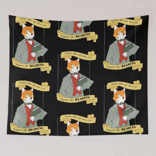 Item preview, cat declaring there is no enjoyment like reading  designed and sold by nishi-T.