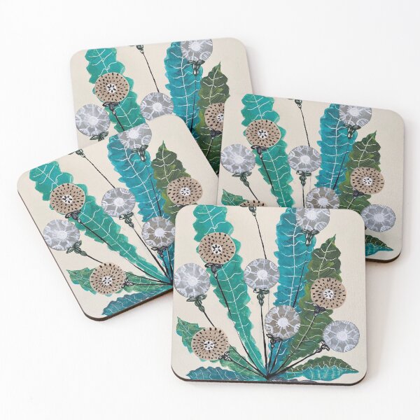 Item preview, Modern Flowers in gray, teal & green designed and sold by Erinneiman.
