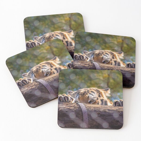 Item preview, Tiger peering over log designed and sold by ChrissyHull.