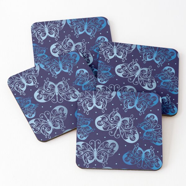 Item preview, blue butterfly background butterfly art - gift for butterfly lovers designed and sold by Alice-Elgawi.