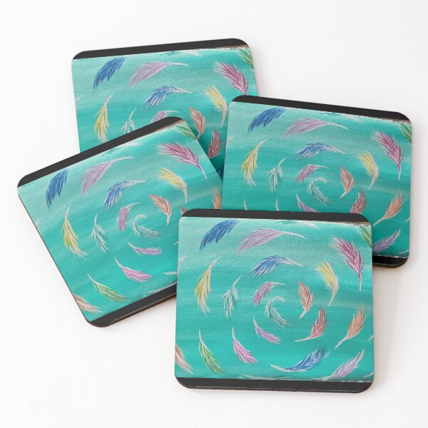 Item preview, Feather whirlwind on teal sky designed and sold by Raineylanes.
