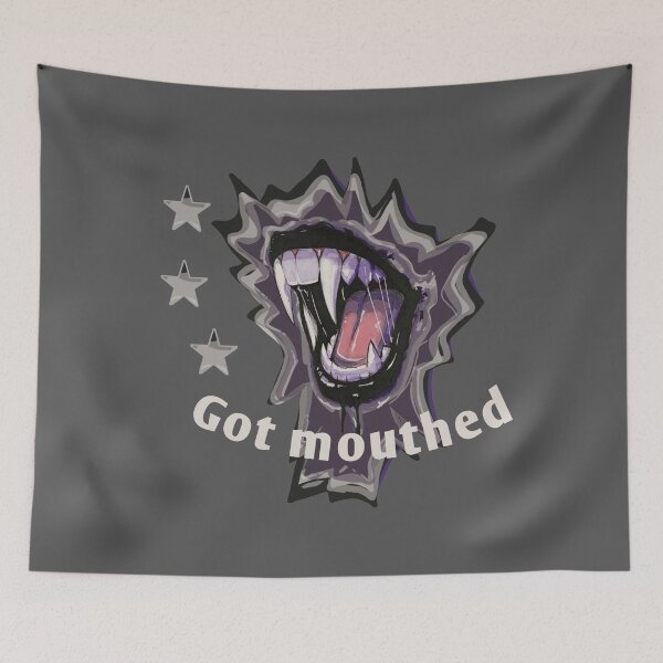 Item preview, got mouthed! big zombie mouth black and white designed and sold by vibeno1.