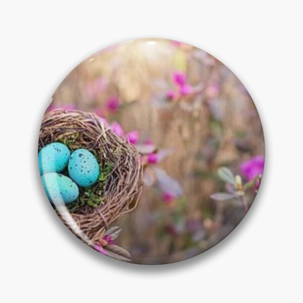 Item preview, Robin eggs amongst purple flowers designed and sold by RBDESIGN SHOP.
