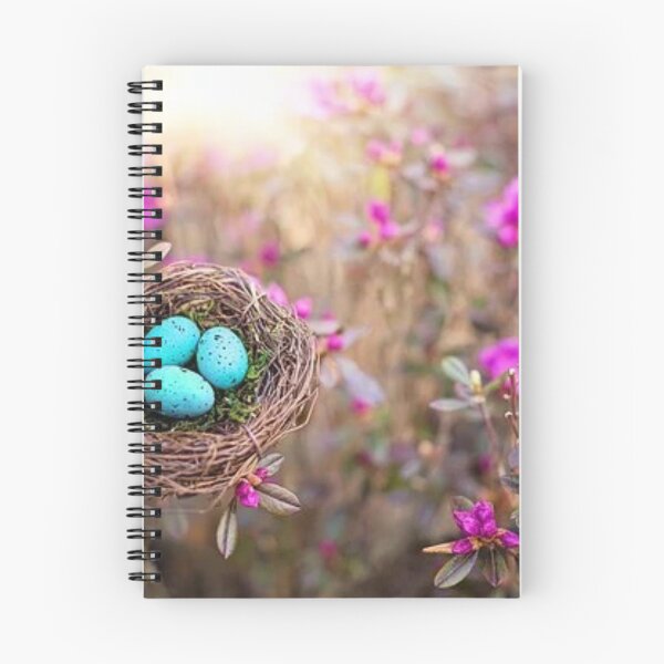 Item preview, Robin eggs amongst purple flowers designed and sold by RBDESIGN SHOP.