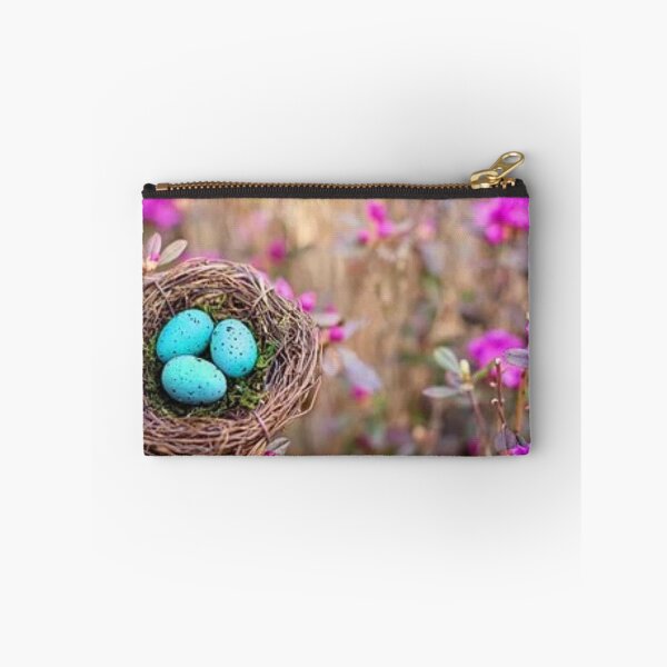 Item preview, Robin eggs amongst purple flowers designed and sold by RBDESIGN SHOP.