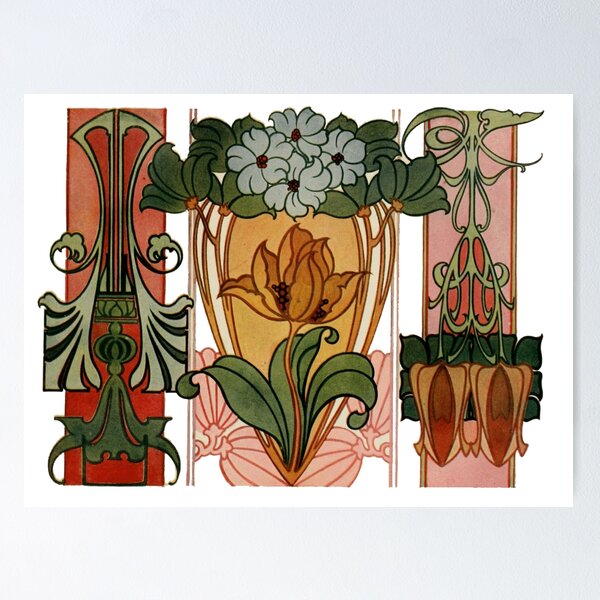 Artikelvorschau, Wunderschönes dekoratives Jugendstil-Design von Charles Jay Strong 1917 entworfen und verkauft von AuraSisters.