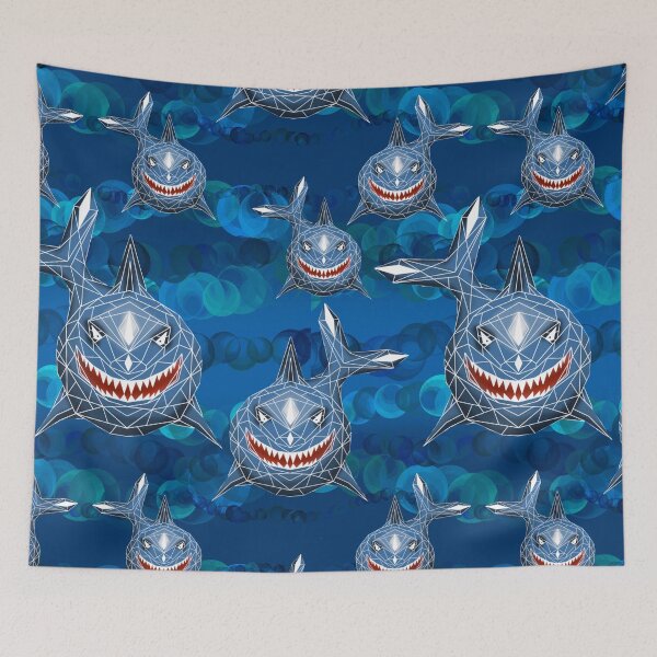 Item preview, Shark Pattern with blue bubbles.  designed and sold by JAWSCreatives.