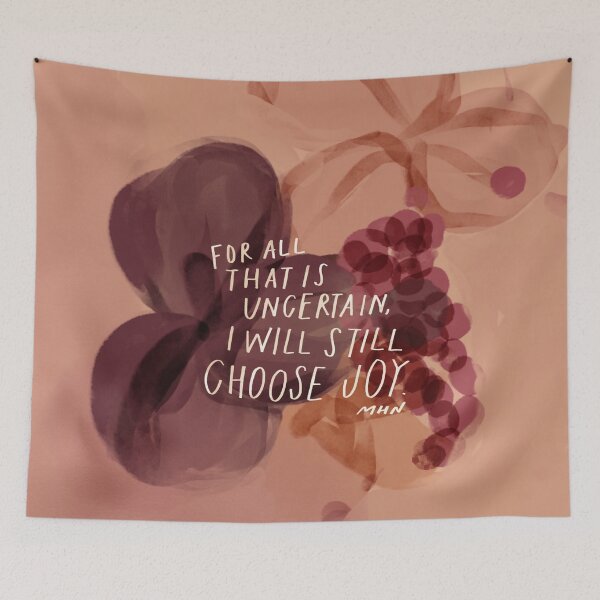 Item preview, I will still choose joy - inspirational quote and purple floral art designed and sold by morgansgoods.