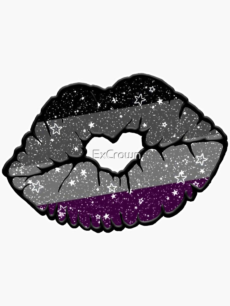 "Asexual Kiss" Sticker for Sale by ExCrown Redbubble