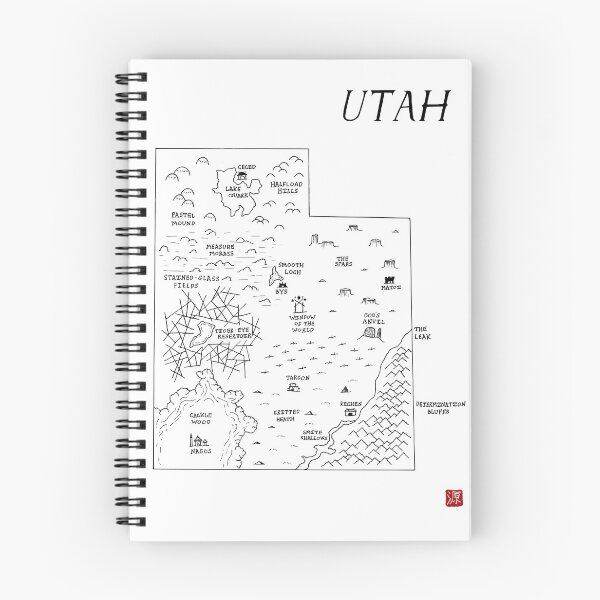 Item preview, Utah as a fantasy map - black and white designed and sold by aldayuan.