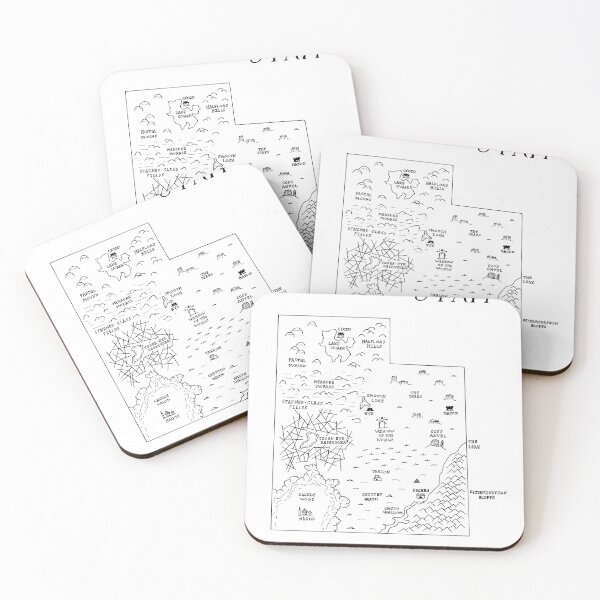 Item preview, Utah as a fantasy map - black and white designed and sold by aldayuan.