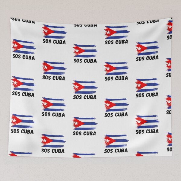 Item preview, SOS Cuba Cuban Protest Flag and Cuba Libre Libertad Bandera designed and sold by wilsonart91.