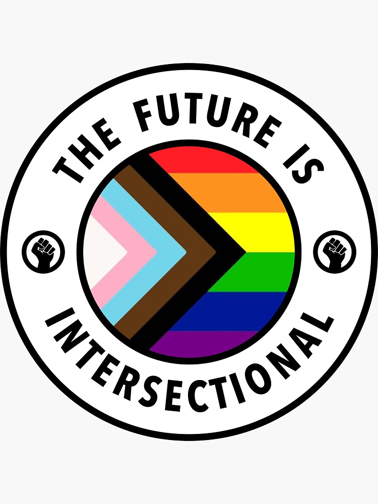 Thumbnail 3 von 3, Sticker, Die Zukunft ist intersektional - LGBTQIA Pride designt und verkauft von SSFootball.