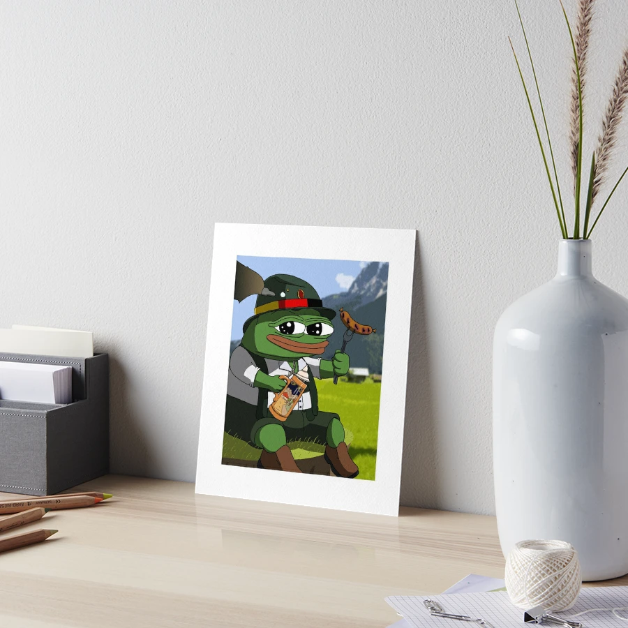 German Pepe The Frog Art Board Print for Sale by jack spinella