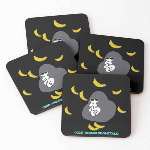 Item preview, Gorillas & Bananas (on Black) designed and sold by ANIMALSDONTTALK.