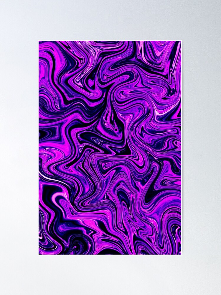 Original Neon Purple Acrylic Swirl Painting 