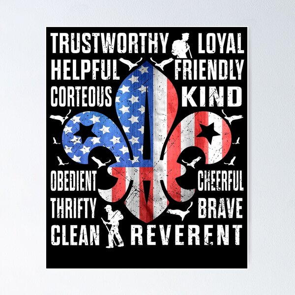 Item preview, American Flag Trustworthy Helpful Friendly Courteous Scout designed and sold by elisamarez97.