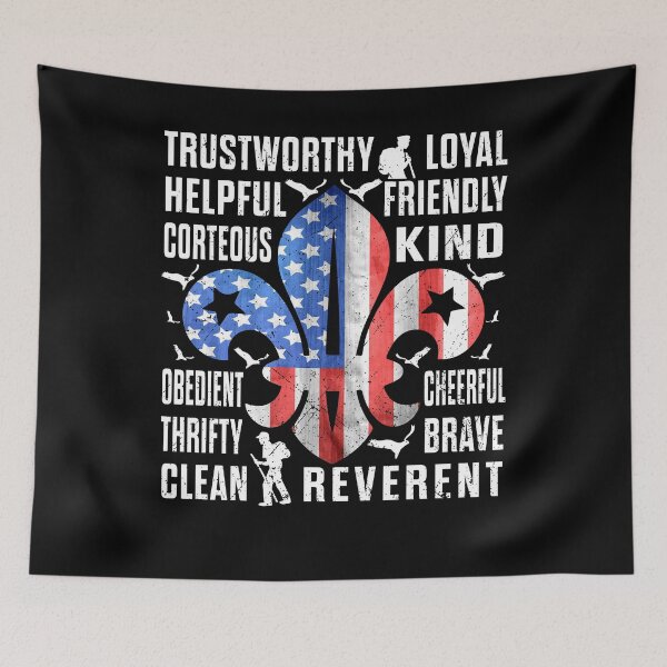 Item preview, American Flag Trustworthy Helpful Friendly Courteous Scout designed and sold by elisamarez97.