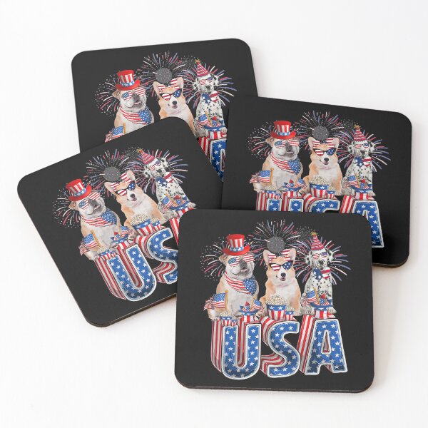 Artikelvorschau, Lustige Hundeliebhaber, patriotisches T-Stück, amerikanische Hunde, glücklicher 4. Juli entworfen und verkauft von RogerGift.