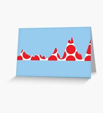 Red Polka Dot Mountain Profile Greeting Card
