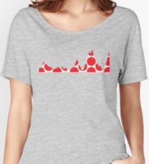 Red Polka Dot Mountain Profile Women's Relaxed Fit T-Shirt