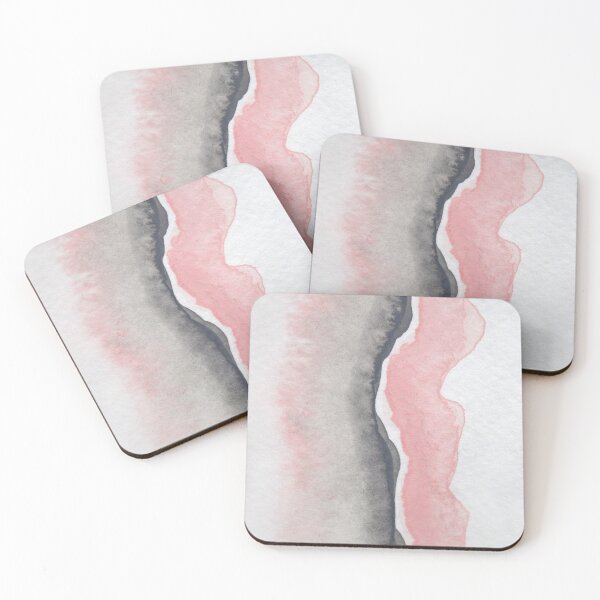 Item preview, Pink and Grey Watercolor Abstract I designed and sold by Kathie Nichols.