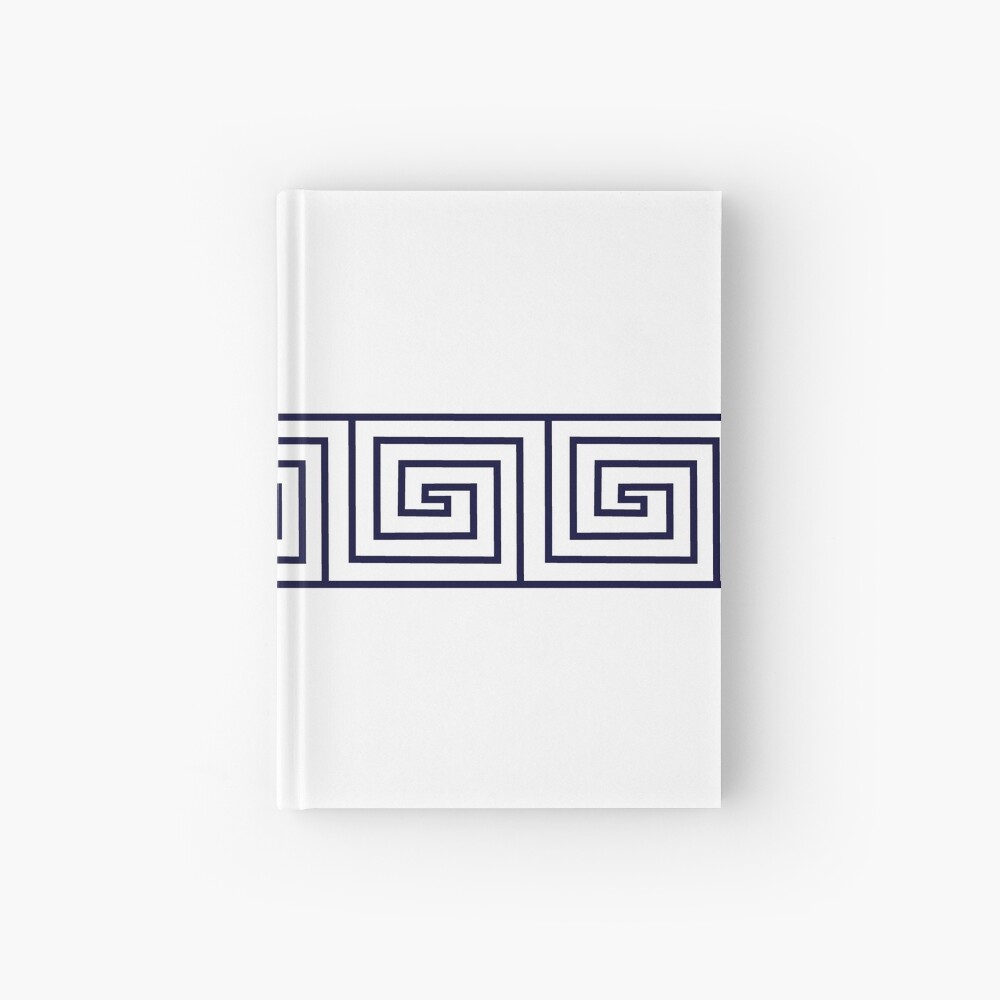 The Ozymandias Greek Key Pattern Blue Hardcover Journal