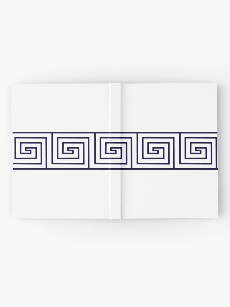 Alternate view of The Ozymandias Greek Key Pattern Blue Hardcover Journal