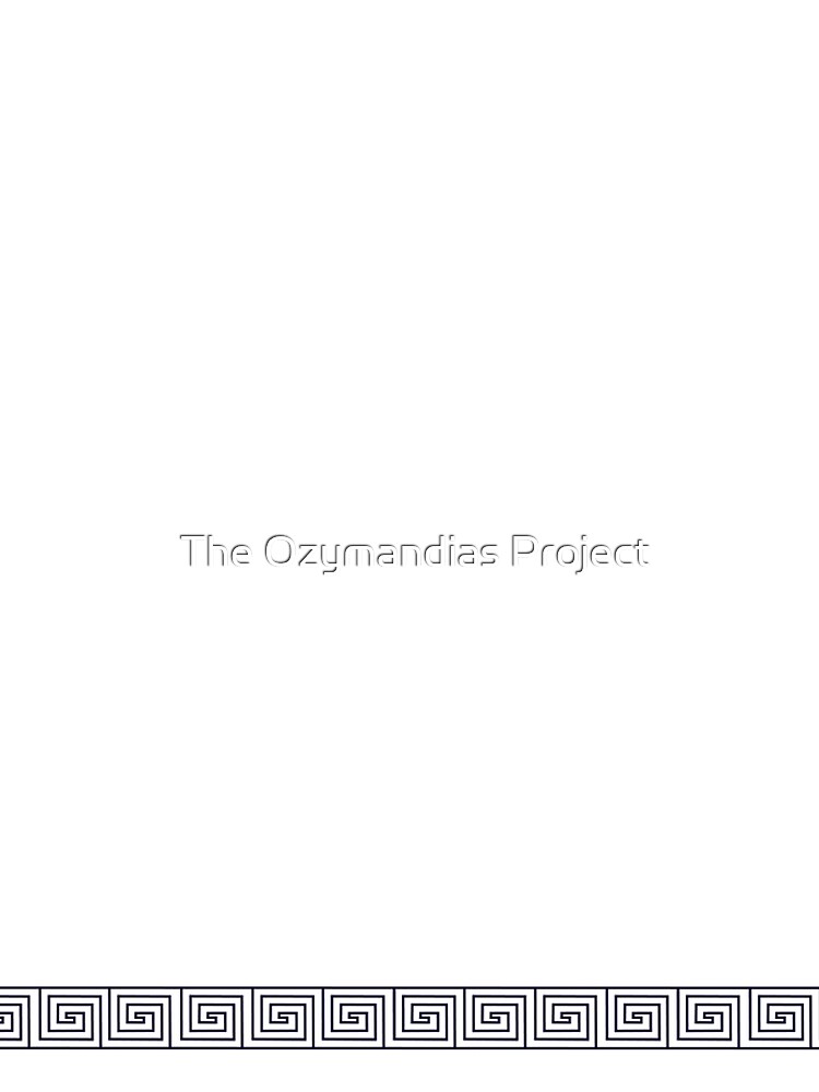 Thumbnail 5 of 5, Leggings, The Ozymandias Greek Key Pattern Blue designed and sold by The Ozymandias Project.