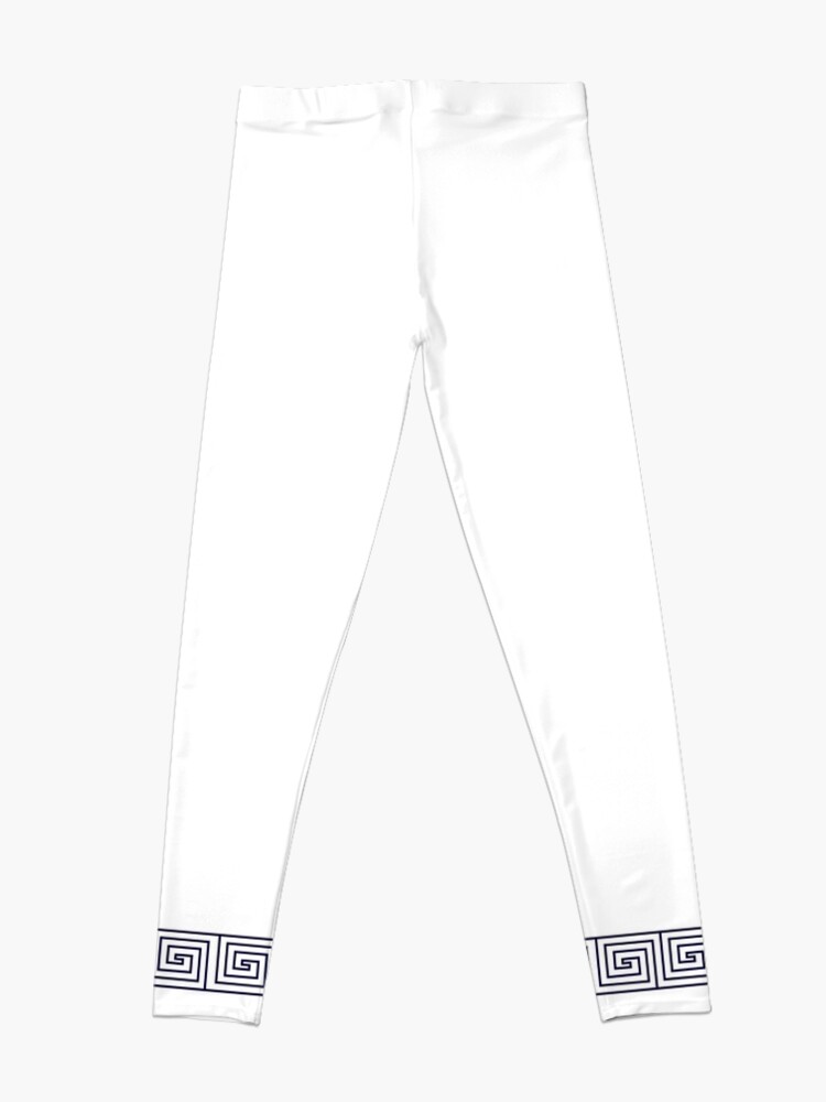 Alternate view of The Ozymandias Greek Key Pattern Blue Leggings