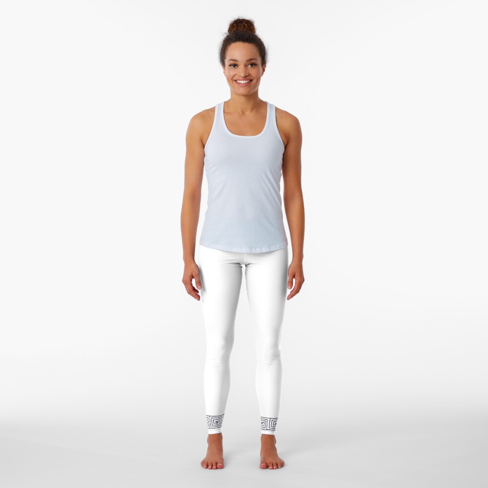 The Ozymandias Greek Key Pattern Blue Leggings