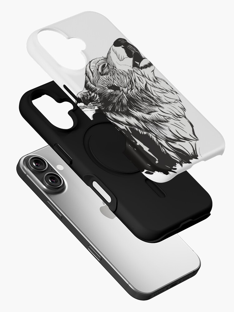 Thumbnail 2 of 4, iPhone Case, And the moon howled designed and sold by AlexLacey.