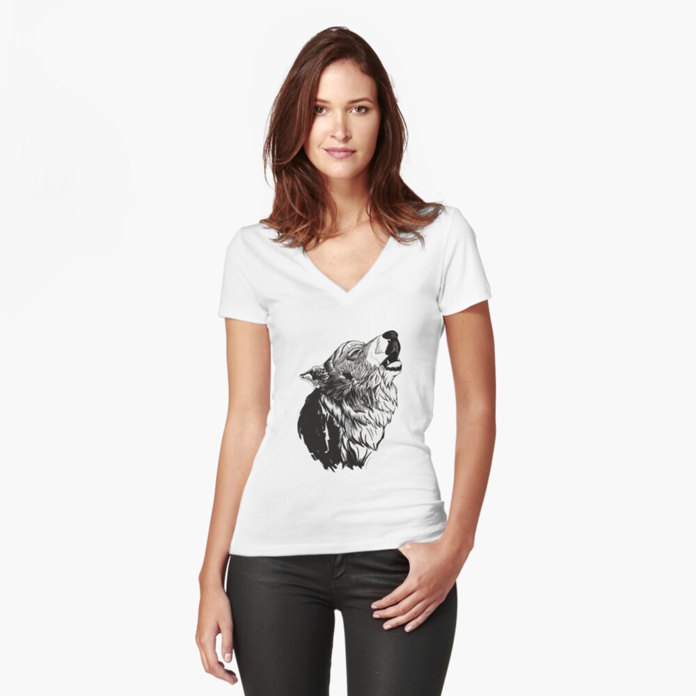 Item preview, Fitted V-Neck T-Shirt designed and sold by AlexLacey.