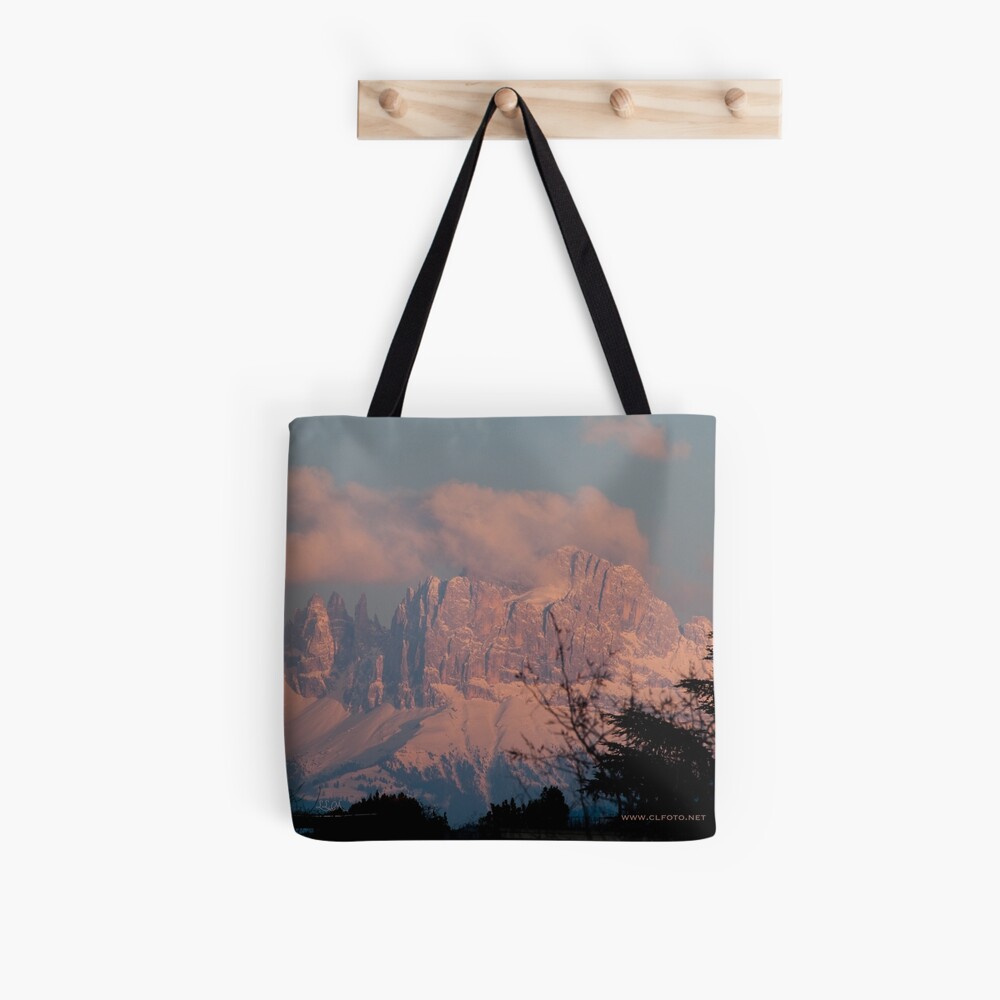Pretty in Pink: Sunset on the Dolomites Tote Bag