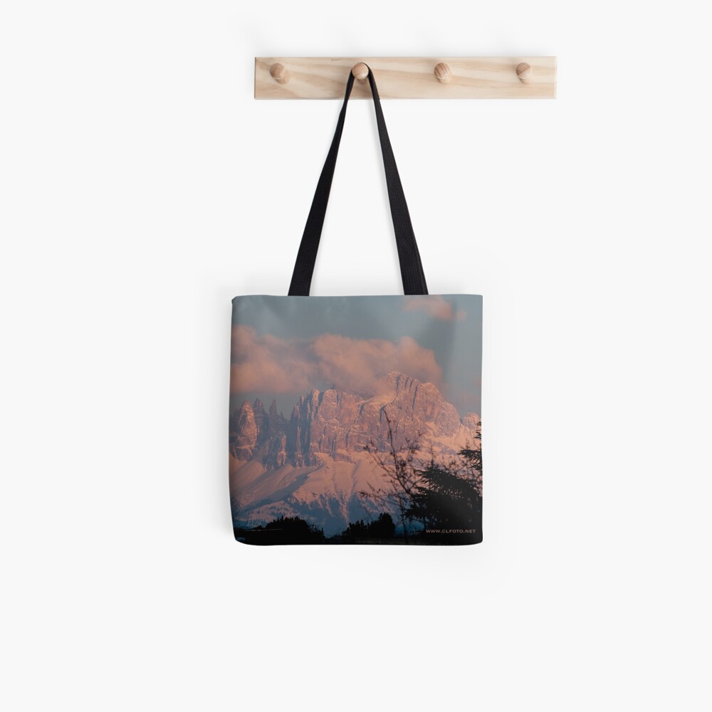 Pretty in Pink: Sunset on the Dolomites Tote Bag