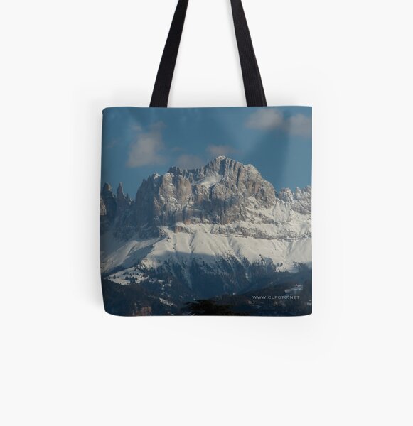 Snow on the Dolomites, Bolzano/Bozen, Italy All Over Print Tote Bag