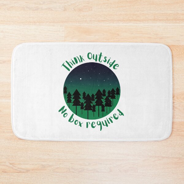 Item preview, Think Outside No Box Required Green Forest Night - Curious Outdoorsy Inspirational designed and sold by Teetee94.