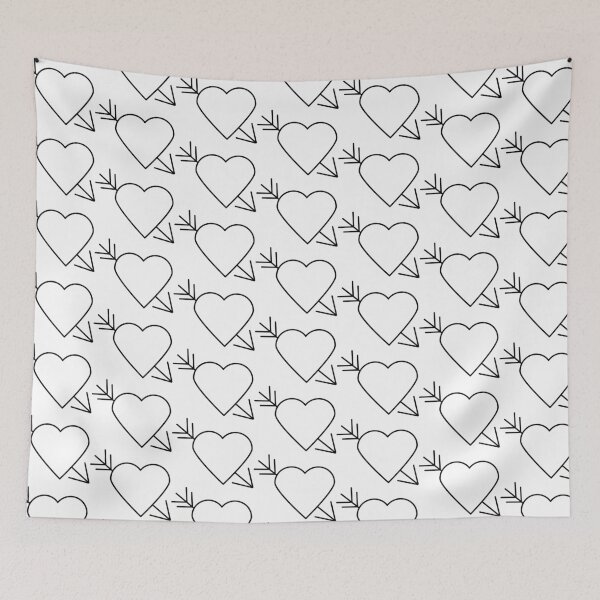 Item preview, Black Heart Outline with Arrow Through It designed and sold by ValeriesGallery.