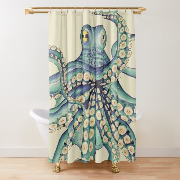 Details about   Kraken Shower Curtain Octopus Animal Marine Print for Bathroom 