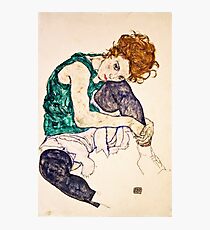 Egon Schiele - Seated Woman with Legs Drawn Up (Adele Herms) (1917) Photographic Print