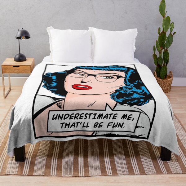 Item preview, Underestimate Me That'll Be Fun Vintage Pop Art Girl Quote designed and sold by GrandeDuc.