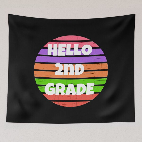 Item preview, Hello Second Grade Retro Sunset Design designed and sold by Jewelspride.