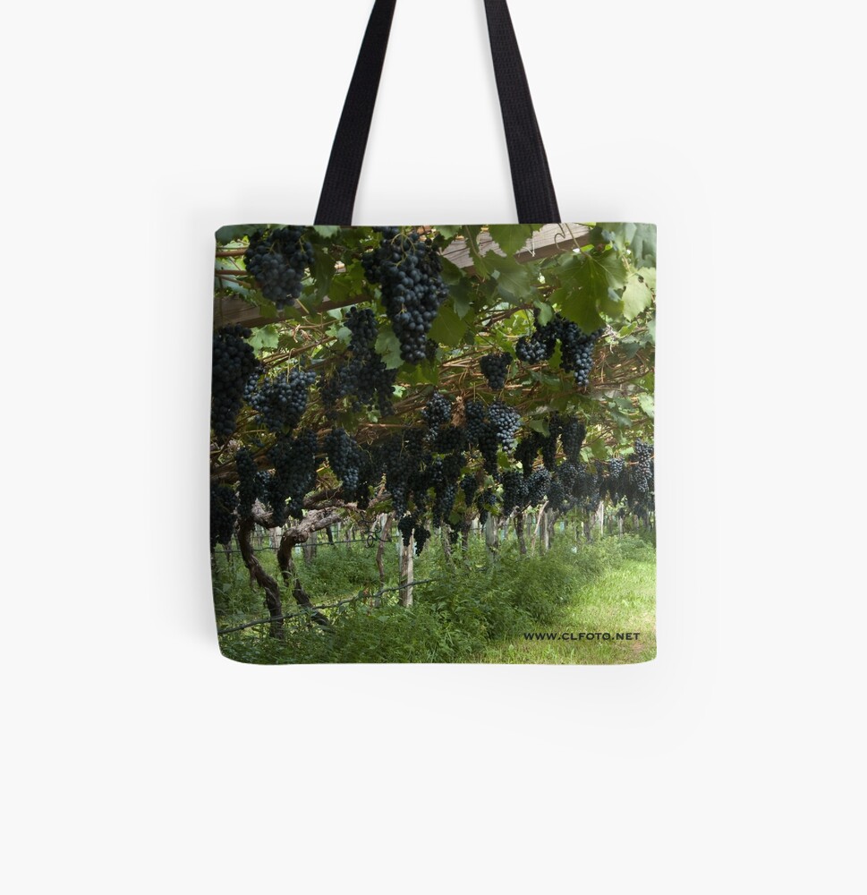 Grapes in the Castle Mareccio Vineyard, Bolzano/Bozen, Italy All Over Print Tote Bag